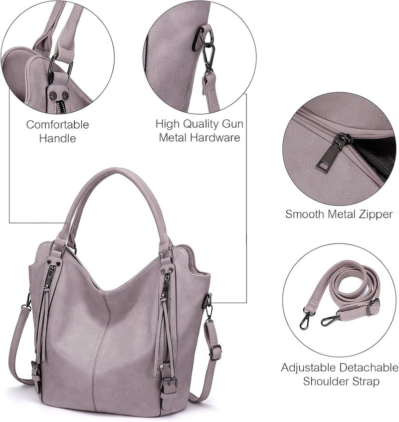 Realer Tote Bag for Women PU Leather Shoulder Bags Fashion Hobo Bags Large Purse and Handbags with Adjustable Shoulder Strap - Image 2